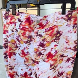 Terra & Sky Pink, Yellow & Burgundy Watercolor Leggings